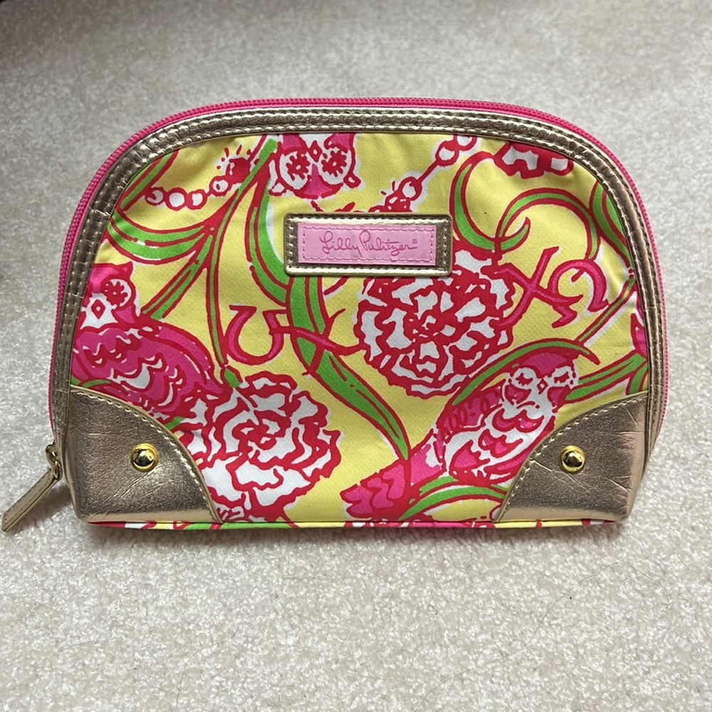 Lilly Pulitzer Chi Omega Print Cosmetic Bag